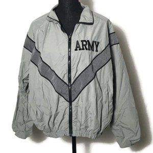 Gray IPFU Army Retro Windbreaker Jacket Reflective